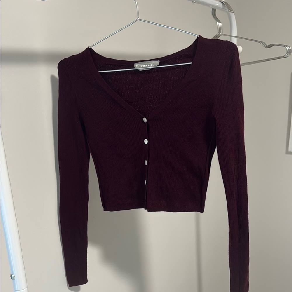 Dark Purple Long Sleeve Cardigan
